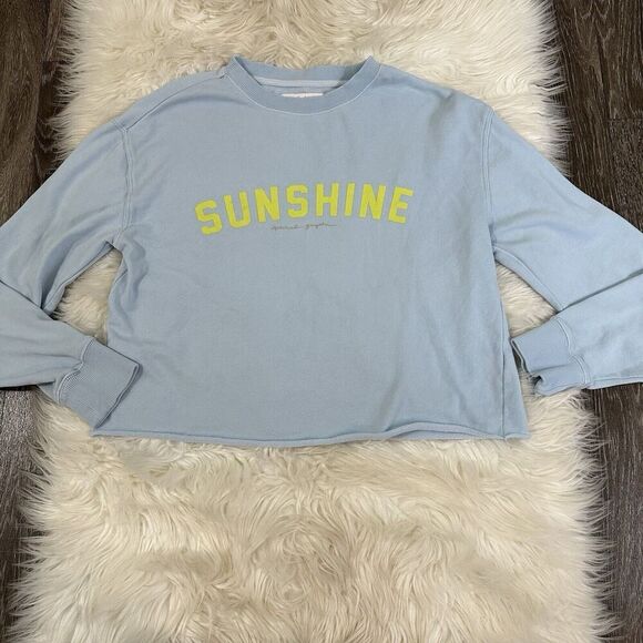 Spiritual Gangster Womens Sunshine Sweater Size XS Pullover Blue Lounge Yoga - Picture 1 of 5